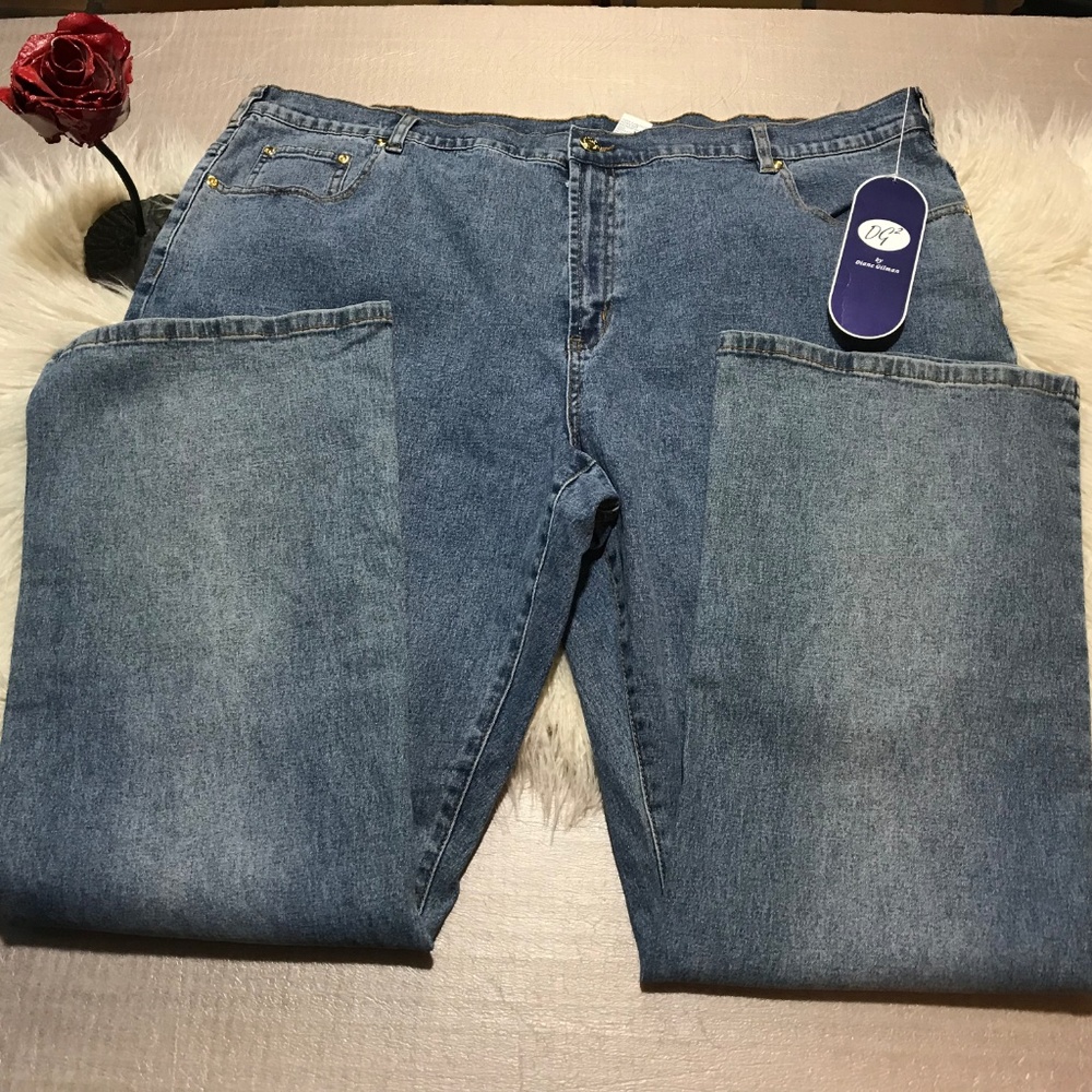 NWT DG2 by Diane Gilman Stretch Jeans Plus Size 24W inseam 30 waist 42